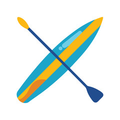 Stand up paddle board and paddle vector illustration on a white background