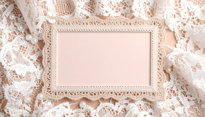 Delicate Lace Frame with Vintage Texture