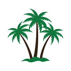 Three stylized palm trees vector illustration for tropical beach summer theme