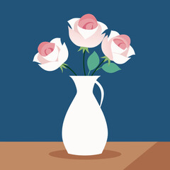 roses in vase