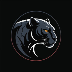 Striking black silhouette vector illustration of a wild tiger head design