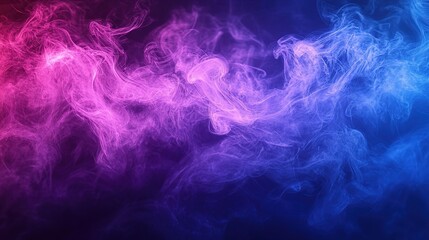 Obraz premium Abstract fluid motion design with swirling blue-purple smoke background, creating dynamic and dreamy atmosphere. Ideal for digital art projects, meditation apps, abstract wallpapers, emotional wellnes