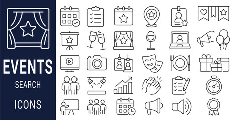 Event Planning Icons A Comprehensive Set of Line Icons for Event Management and Organization