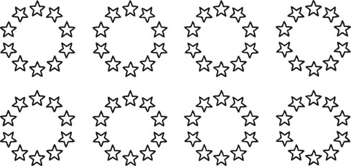 European Union Flag Icon Stars Circle Minimal Clean Flat Vector Bright Colors Design