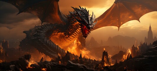 Galaxy Version of dragon war world, ai generative