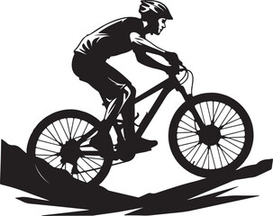 Fototapeta premium Isolated vector silhouette of a man riding a bicycle, perfect for illustrating cycling sport and travel