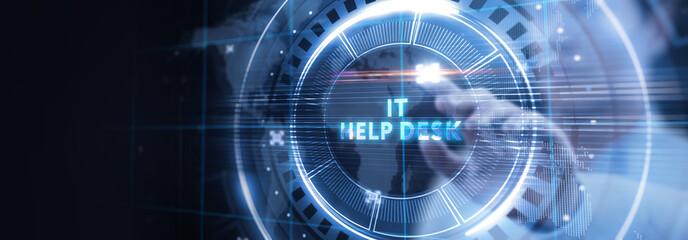 IT consultant presenting tag cloud about information technology.