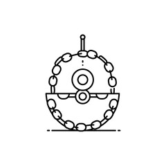 Obraz premium Black Lined Chained Rune Disc Icon