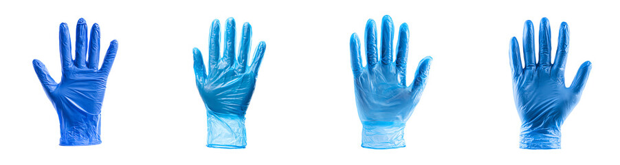 Protective medical glove PNG set Transparent background