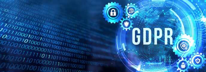 GDPR Data Protection Regulation European Law Cyber security compliance. 3d illustration