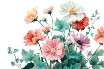 Fototapeta premium Vibrant bouquet of pastel flowers