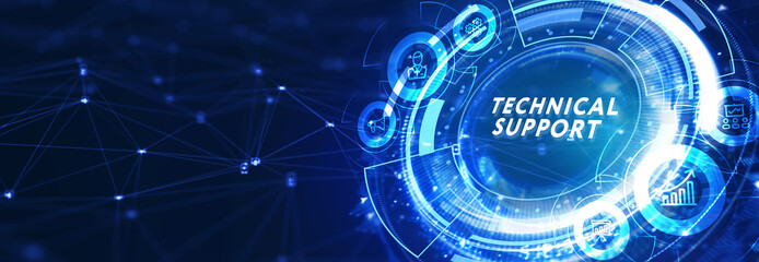 Obraz premium Business, Technology, Internet and network concept. Technical Support Center customer service. 3d illustration