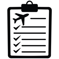 flight attendant element isolated service checklis on white background