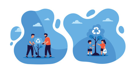 Promoting Sustainability and Environmental Consciousness Through Tree Planting and Recycling Efforts Initiatives