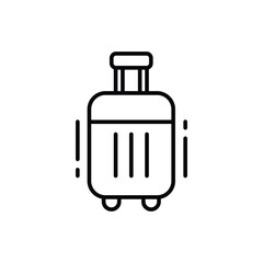 Rolling Suitcase Icon Outline Style Thin Line Symbol for Travel Luggage or Baggage Concept