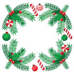 Festive Border with Dog Illustration and Transparent Background for Holiday Designs