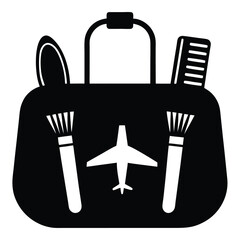 flight attendant element isolated toothbrush kit on white background