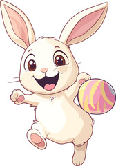 Fototapeta premium easter bunny with eggs