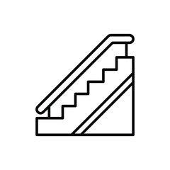 Escalator Icon Outline Style Thin Line Symbol for Moving Stairs in Public or Commercial Areas