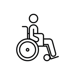 Disability Access Symbol Vector Thin Line Wheelchair User Icon