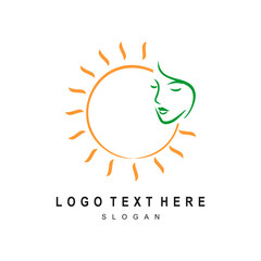 Sun and Face Beauty Logo