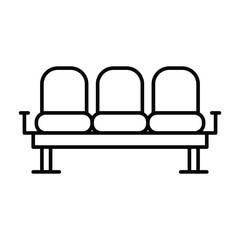 Waiting Area Seat Icon Outline Style Thin Line Symbol for Public Seating or Lounge