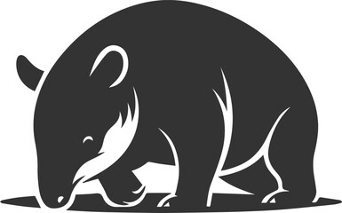 Animal vector silhouette of a tapir