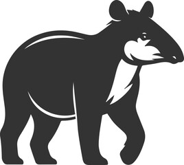 Animal vector silhouette of a tapir