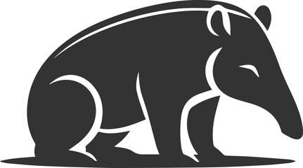 Animal vector silhouette of a tapir