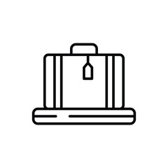 Business Suitcase on Conveyor Belt Icon Thin Line Outline Style for Travel or Transport Concept