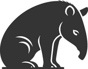 Animal vector silhouette of a tapir