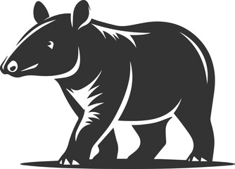 Animal vector silhouette of a tapir