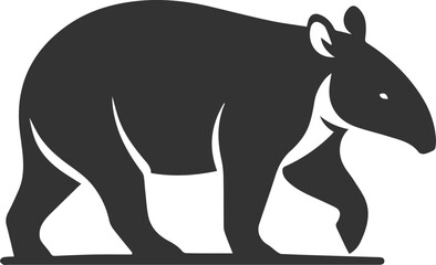 Animal vector silhouette of a tapir