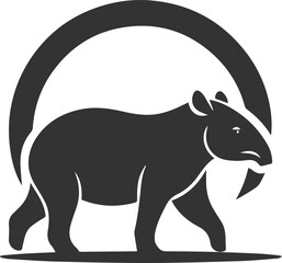 Animal vector silhouette of a tapir