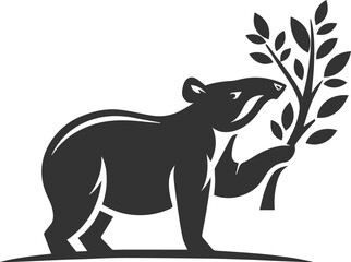 Animal vector silhouette of a tapir