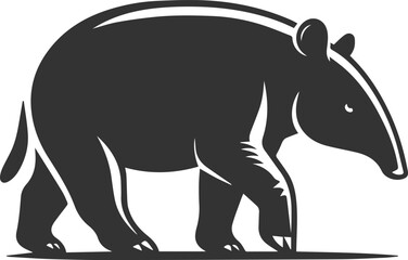 Animal vector silhouette of a tapir