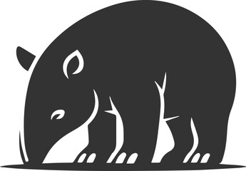Animal vector silhouette of a tapir