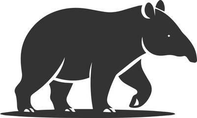 Animal vector silhouette of a tapir