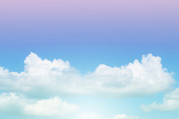 Sky and clouds in pastel tones.