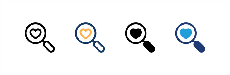 Search icon set multiple style collection. Vector illustration.