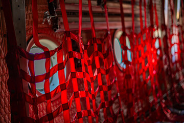 Passenger seats in military transport aircraft, military transport aircraft, and air force fighter aircraft. c130