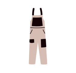 Protective apron icon, industrial safety clothing with pocket, personal workwear equipment for workers, garment used in factory or workshop, uniform for labor protection flat vector illustration.