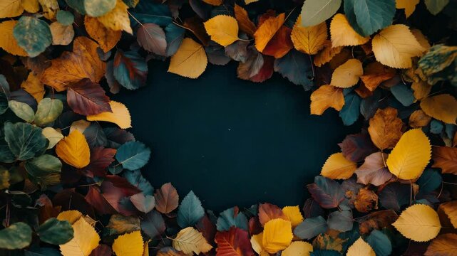 Bright leaves circle dark center