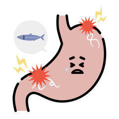 アニサキスに侵された胃のキャラクター