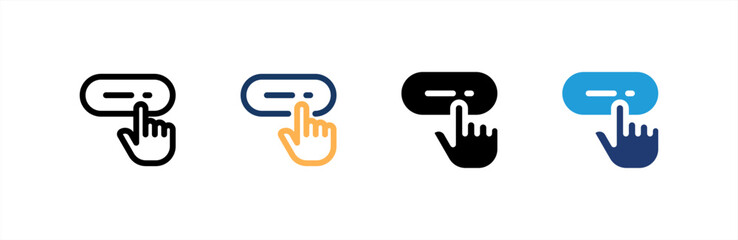 Buy Button icon set multiple style collection. Vector illustration.