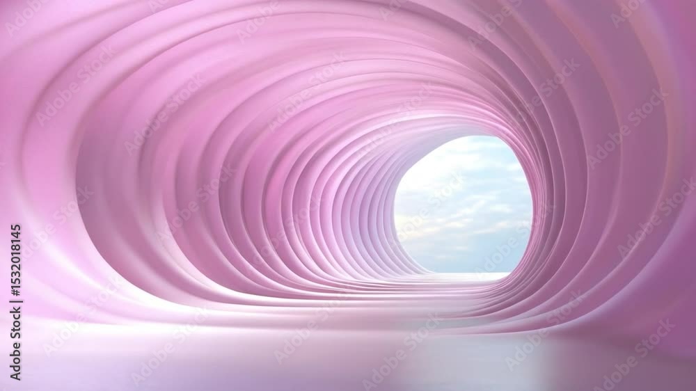 Aufkleber abstract pink swirl tunnel: an abstract swirl pattern leads the eye through a tunnel with a soft pin