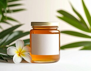 Natural essential oil bottle with rosemary and green herbs for healthy spa beauty care