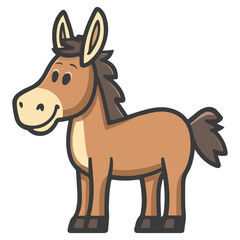 Obraz premium donkey, animal, vector, transparent background, creature, equus asinus, farm, mammal, isolated, nature, cute, mane, wildlife
