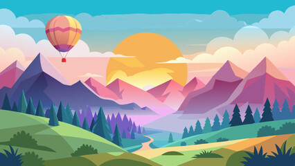 landscape with mountains