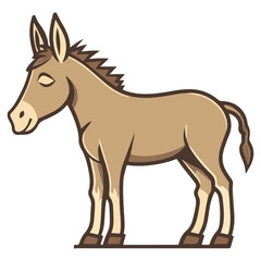 donkey, animal, vector, transparent background, creature, equus asinus, farm, mammal, isolated, nature, cute, mane, wildlife
